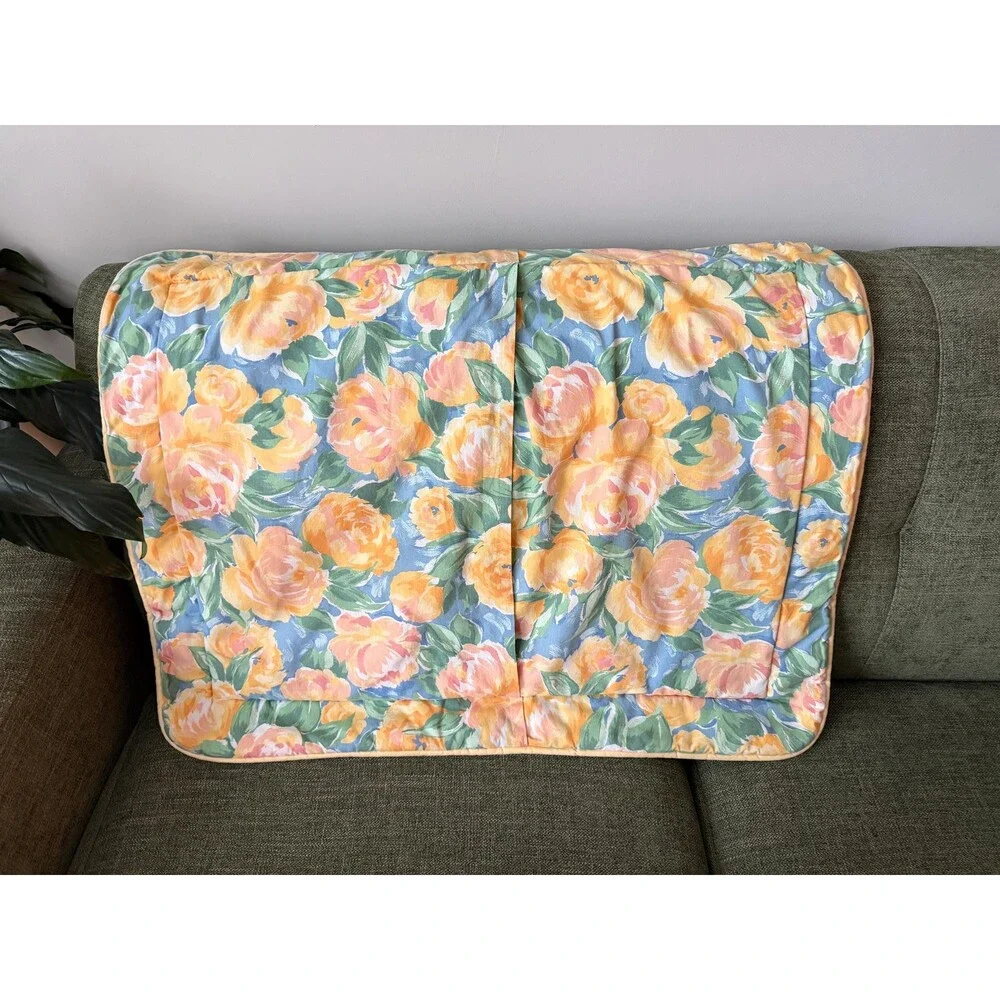 Vintage Croscill Pair of Floral Fiesta Pillow Shams 24” x 30”